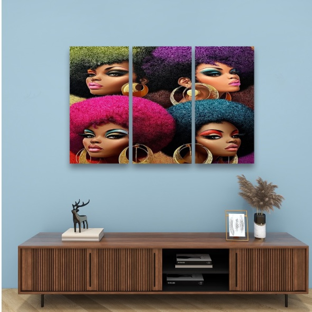 Vibrant AfroChic 3 Piece Art Painting Set